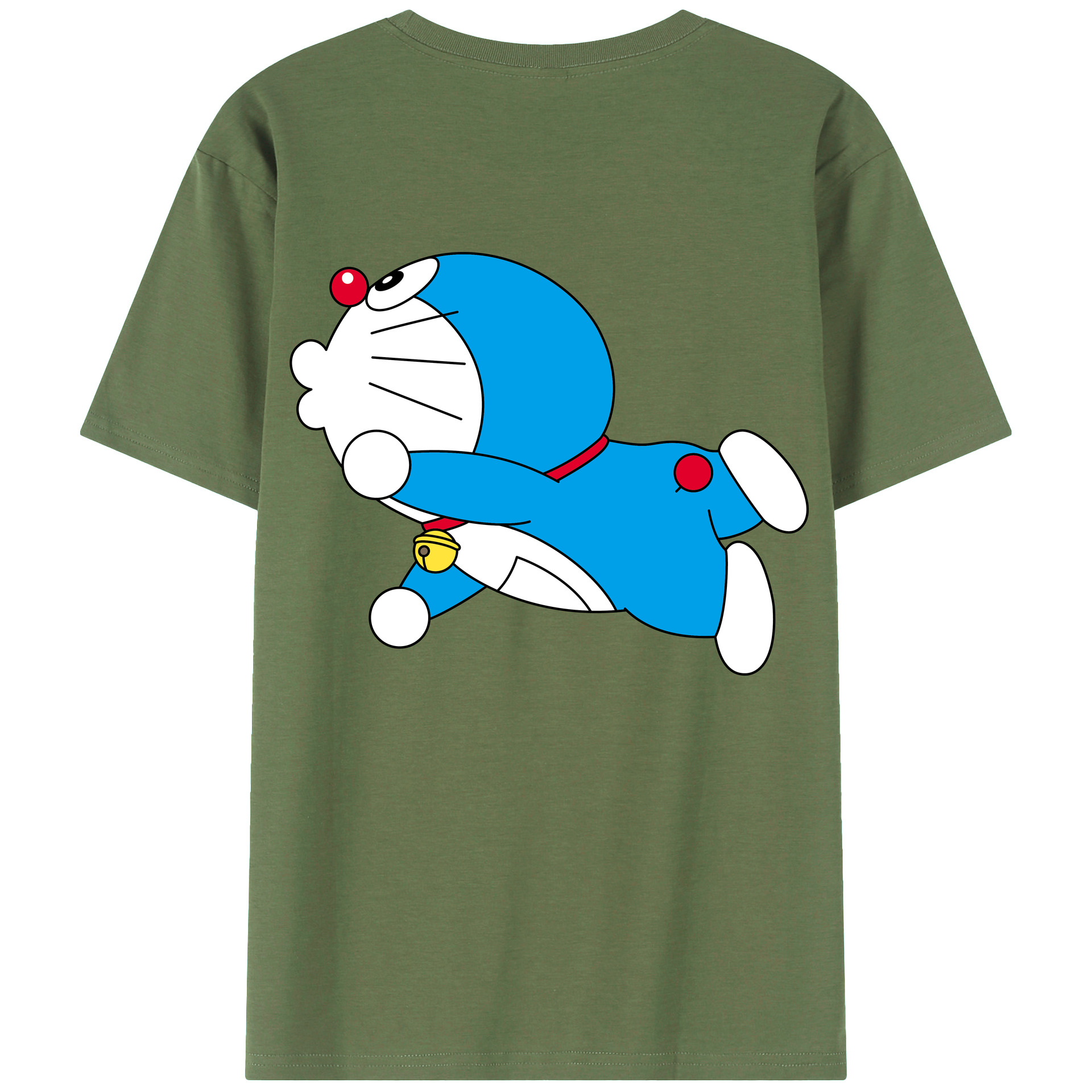 （画像用） ドラえもん Doraemon 綿100％ メンズ半袖Tシャツ（バックプリント） 通気性